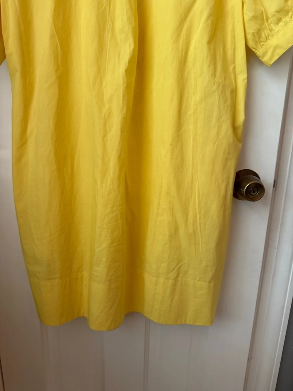 J. Crew Bright Yellow Pintuck Button-Front Tunic Dress Med